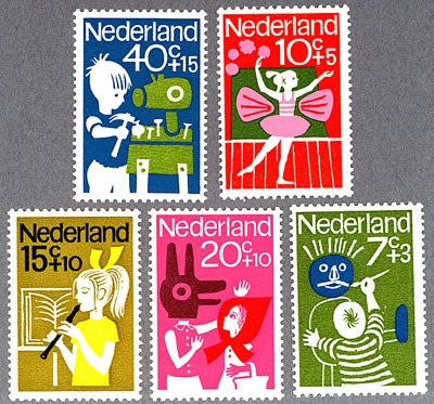 画像1: オランダ切手 児童福祉 - 子供と文化 1964年発行  　