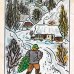 画像1: ヨゼフ・ラダ Josef Lada / メリークリスマス＆ハッピーニューイヤー ＜チェコ古ポストカード＞ (1)
