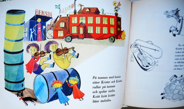 画像7: スティグ・リンドベリStig Lindberg:絵 レンナート・ヘルシング Lennart Hellsing:著  /  MUSIKBUSSEN 1956年版 (7)